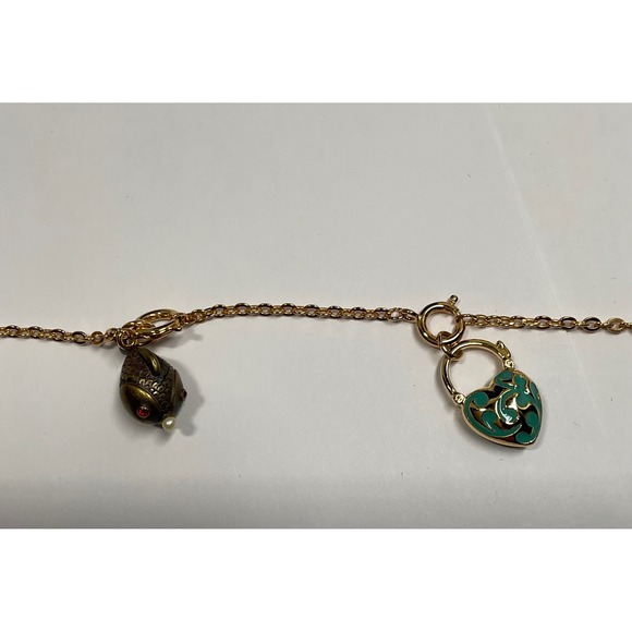 Joan Rivers 85 Inch Faberge Egg Charm Necklace Gold Tone Multi Color Enamel Long - Picture 10 of 11
